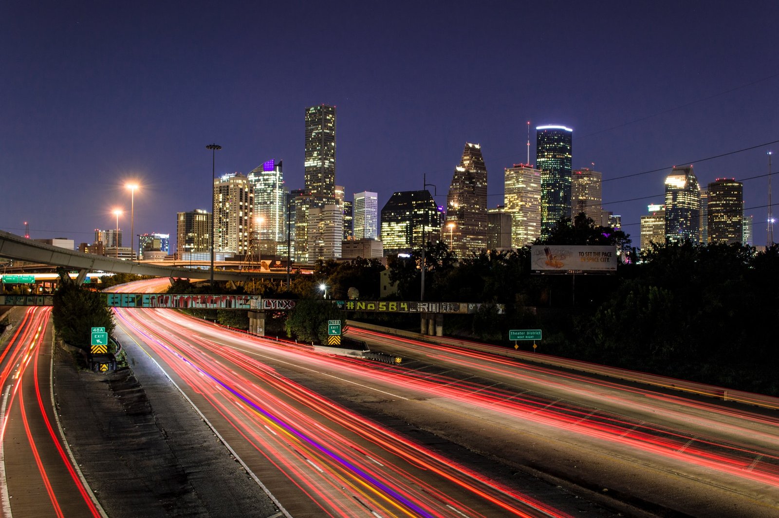 Houston at night