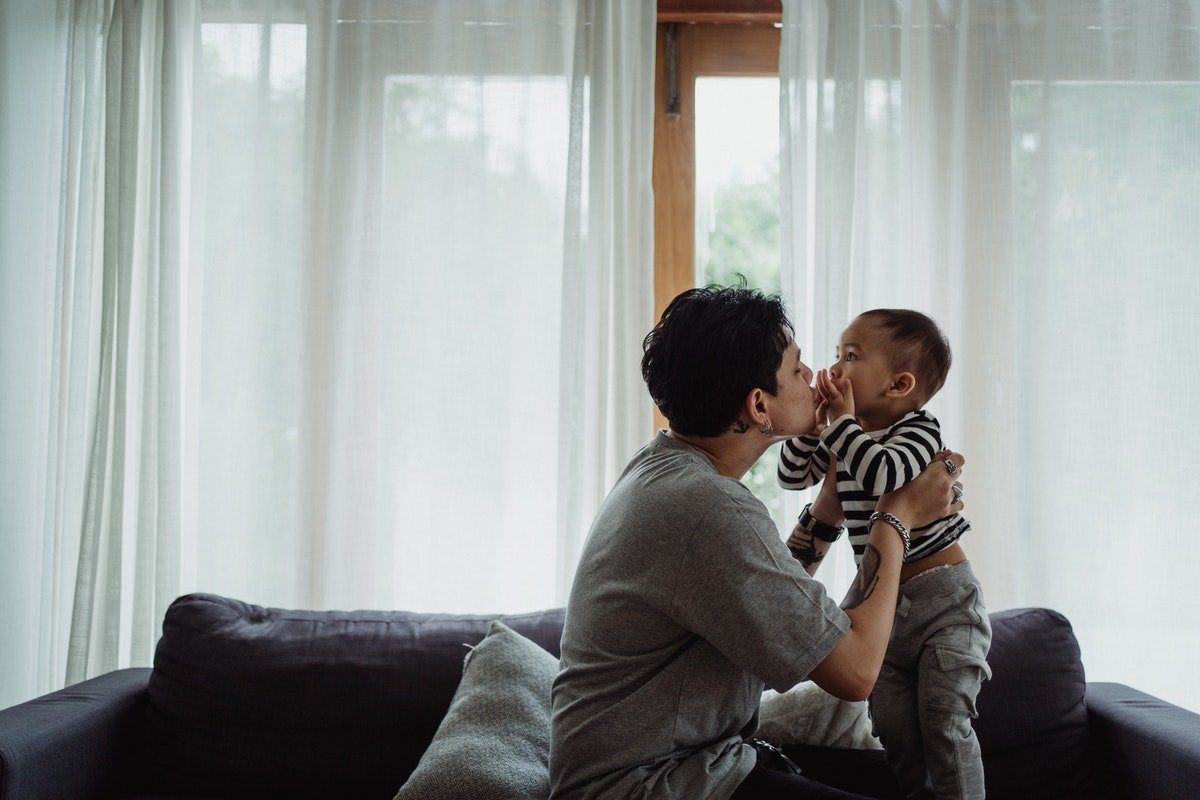 Father after moving interstate with a baby