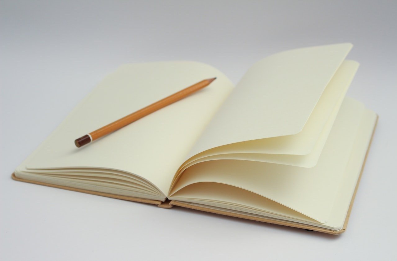 Picture of a book with blank pages