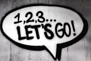 sign that says 1 2 3 let's go