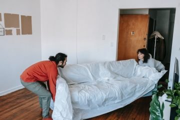 couple moving couch