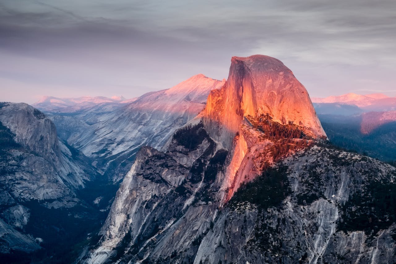 a dome in California during sunset