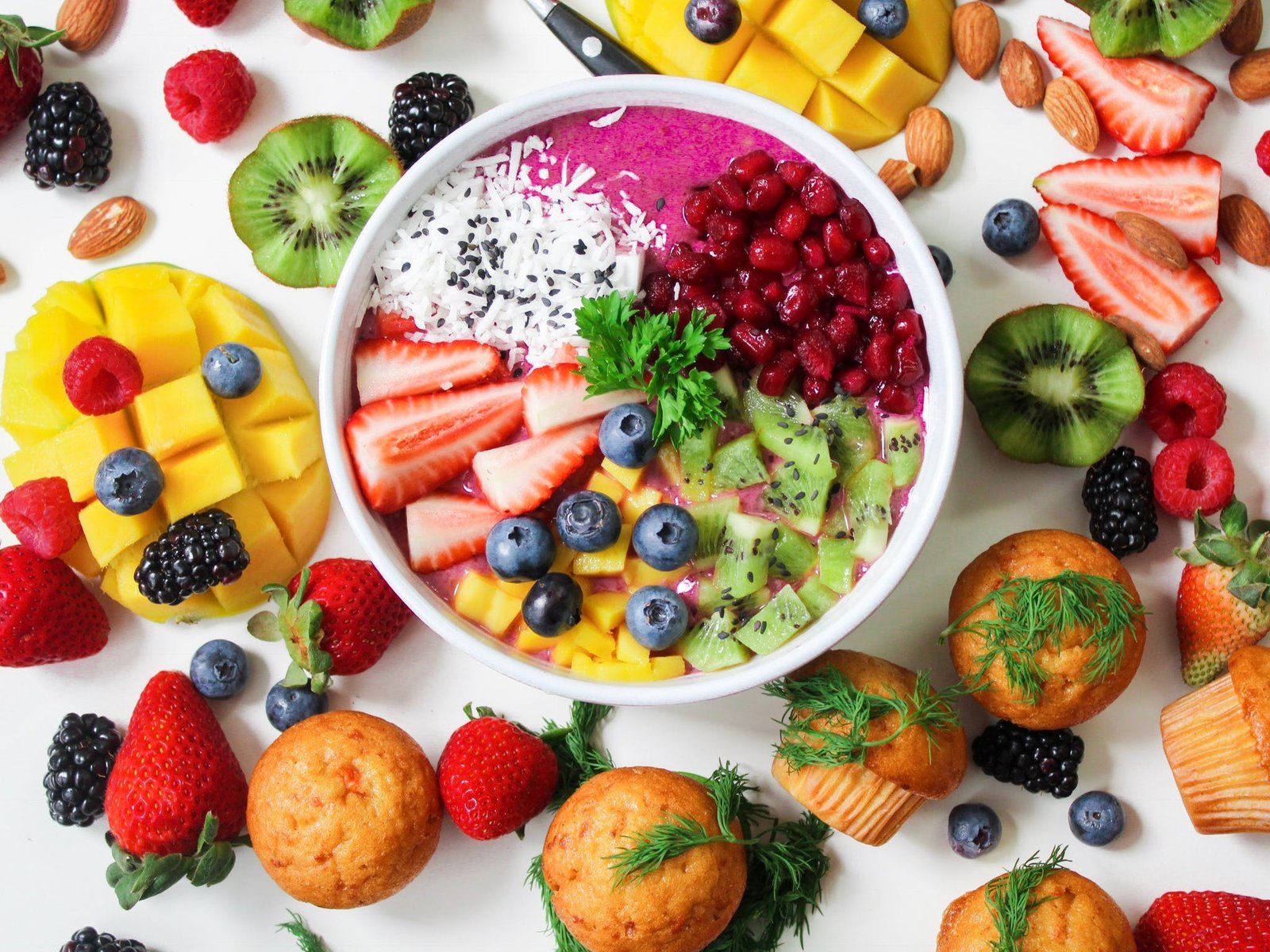 a bowl of fruit signifying foodie guide to healthy eating in California