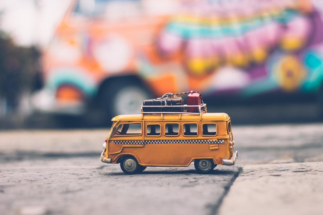 toy bus with luggage